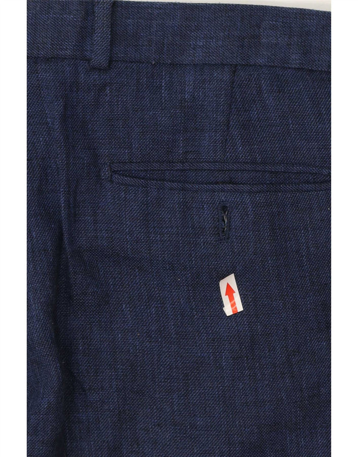 Calça masculina Marks & Spencer sob medida W40 L29 azul clássico