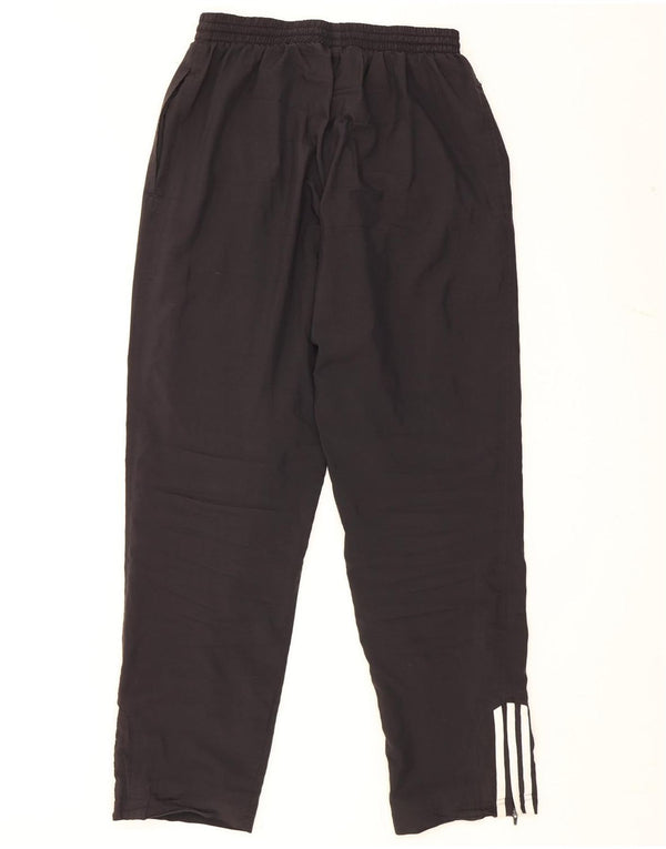 Calças de treino masculinas Adidas UK 36/38 poliéster preto pequeno