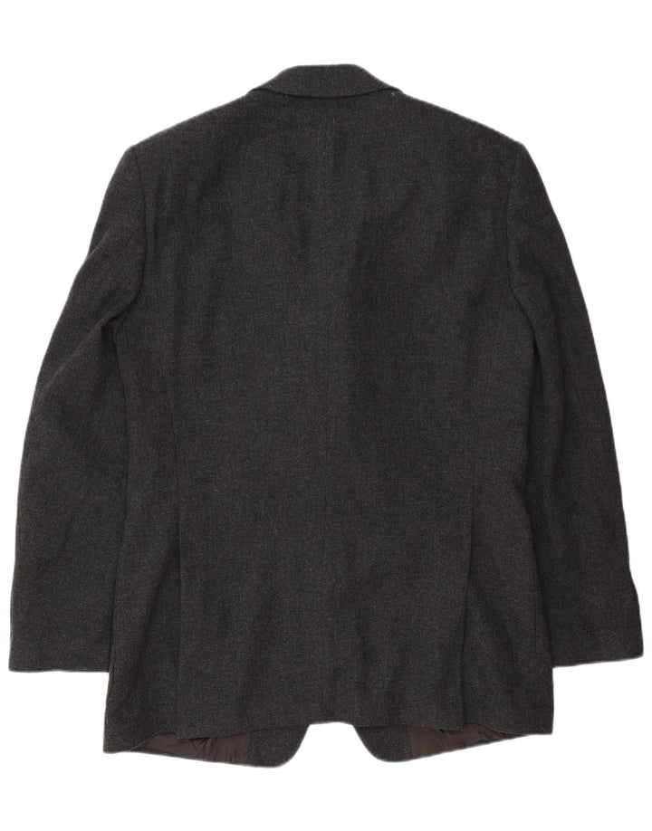 Jaqueta blazer masculina de 3 botões Hugo Boss tamanho 098 lã virgem cinza médio