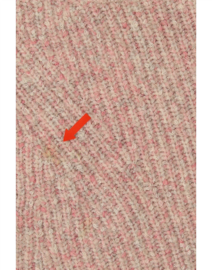 Suéter feminino Marks & Spencer com gola redonda Reino Unido 14 médio rosa manchado