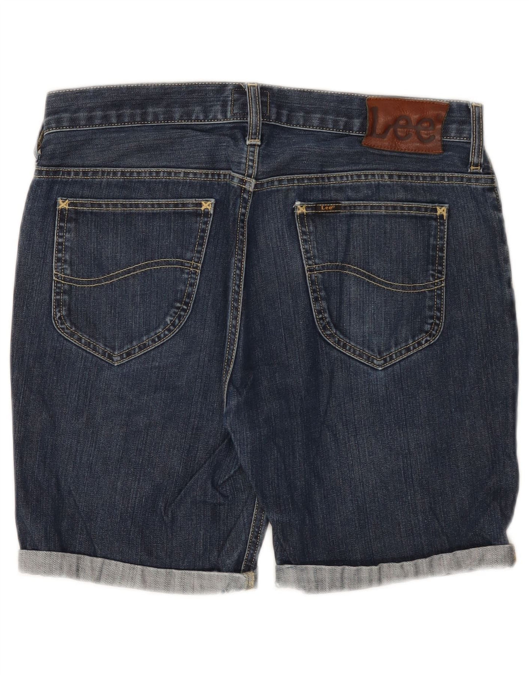 Lee Mens Rider Denim Shorts W31 Médio Algodão Azul Marinho
