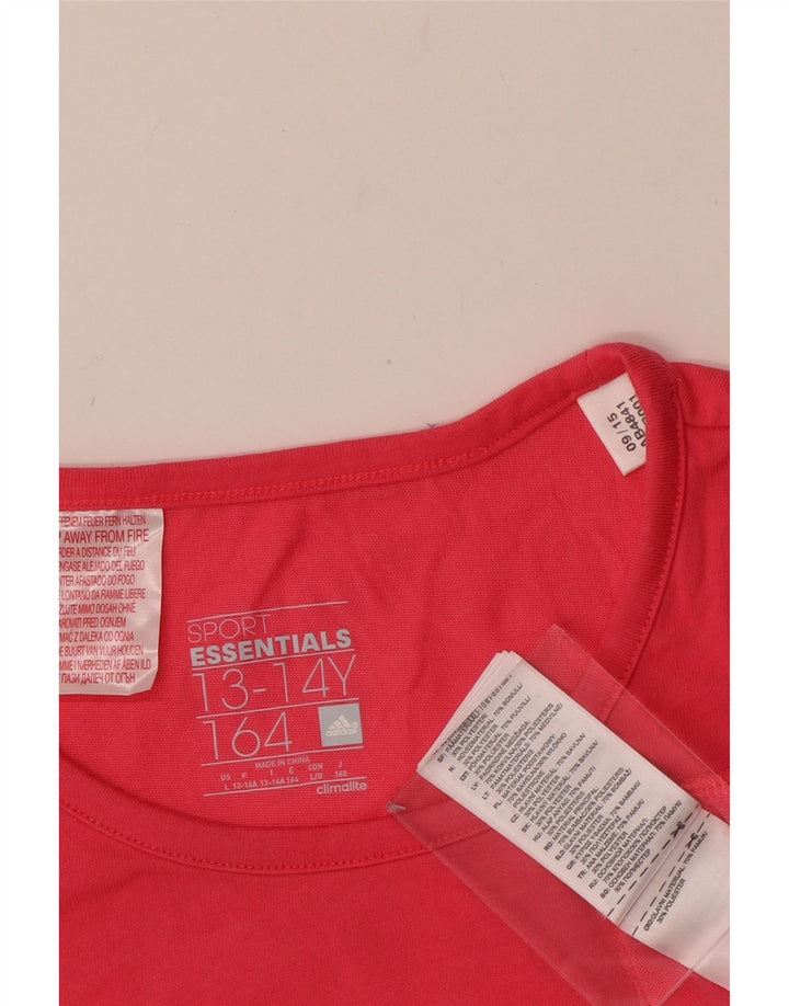 Camiseta Adidas Climalite Graphic Feminina 13-14 Anos Algodão Rosa