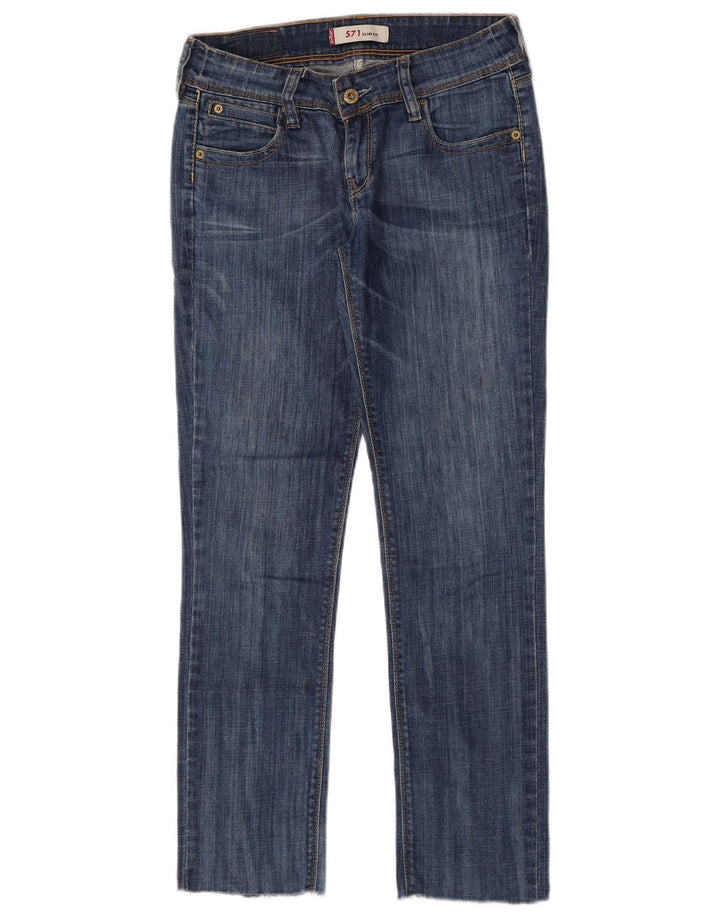 Calça jeans feminina Levi's 571 Slim W30 L28 azul algodão