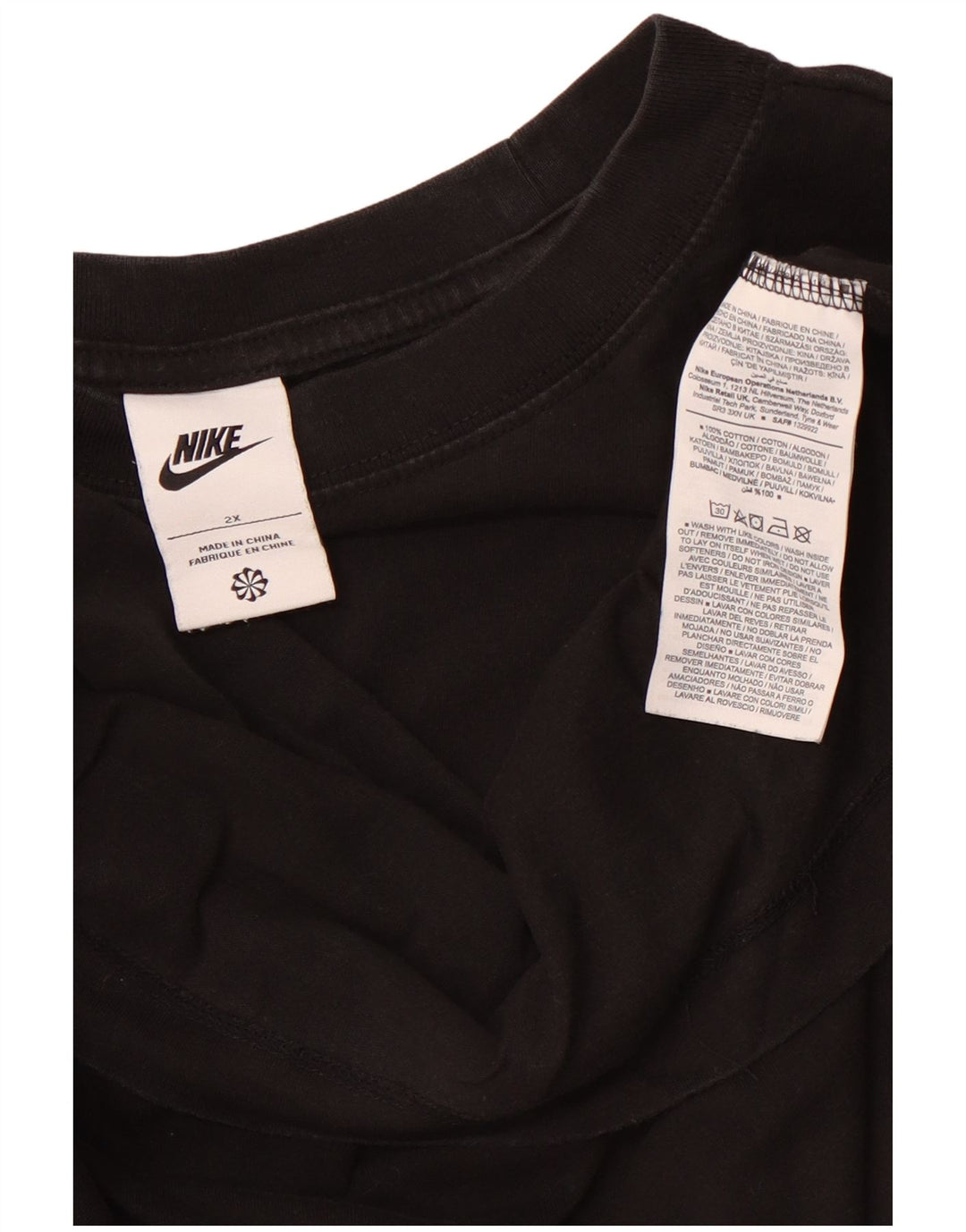 Camiseta feminina NIKE UK 20 2XL algodão preto