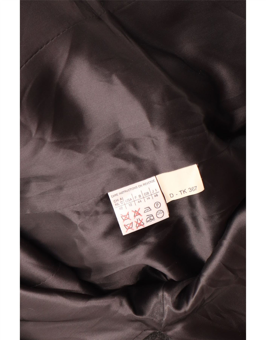 Casaco feminino duplo breasted MARELLA Reino Unido 14 grande lã virgem cinza