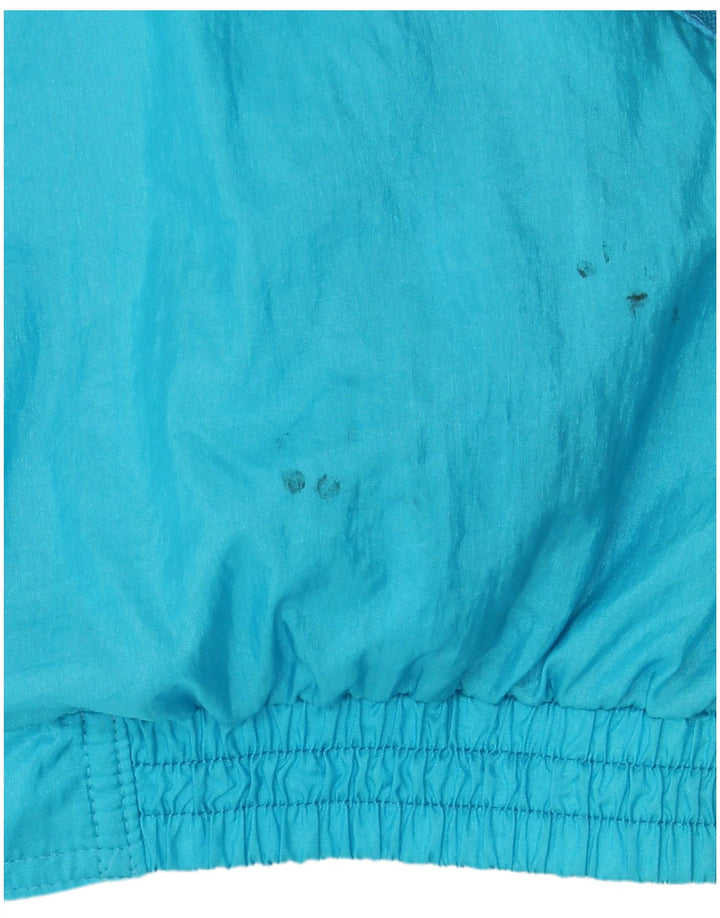 Jaqueta superior de agasalho masculino vintage médio azul colorblock nylon
