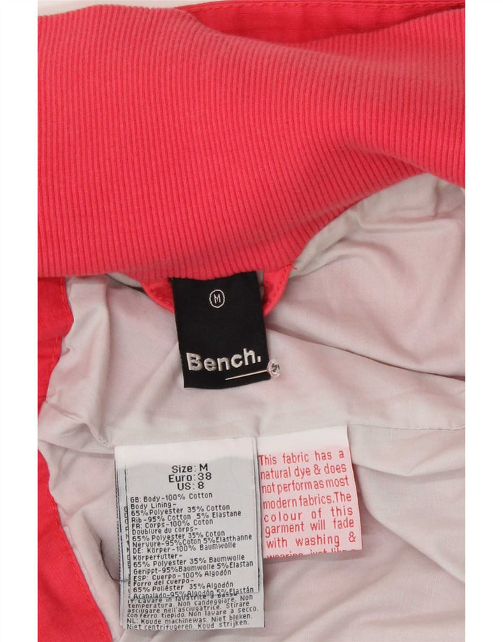 Bench Womens Bomber Jacket UK 14 Medium Pink Cotton