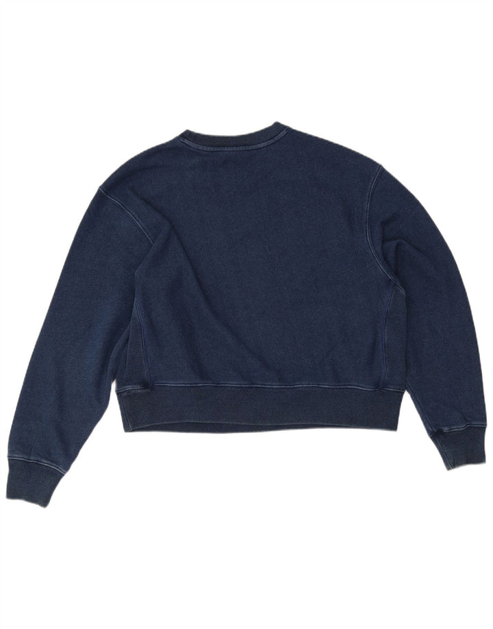 Jumper de moletom feminino Champion Crop Oversized UK 14 Médio Azul Marinho