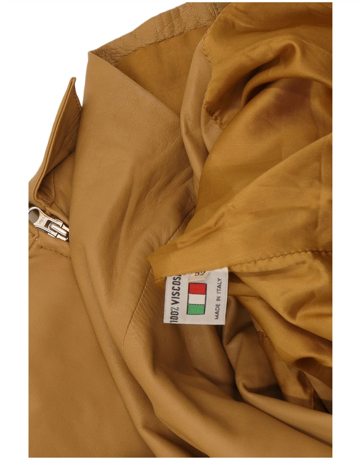 Jaqueta de couro feminina VINTAGE IT 52 2XL couro bege