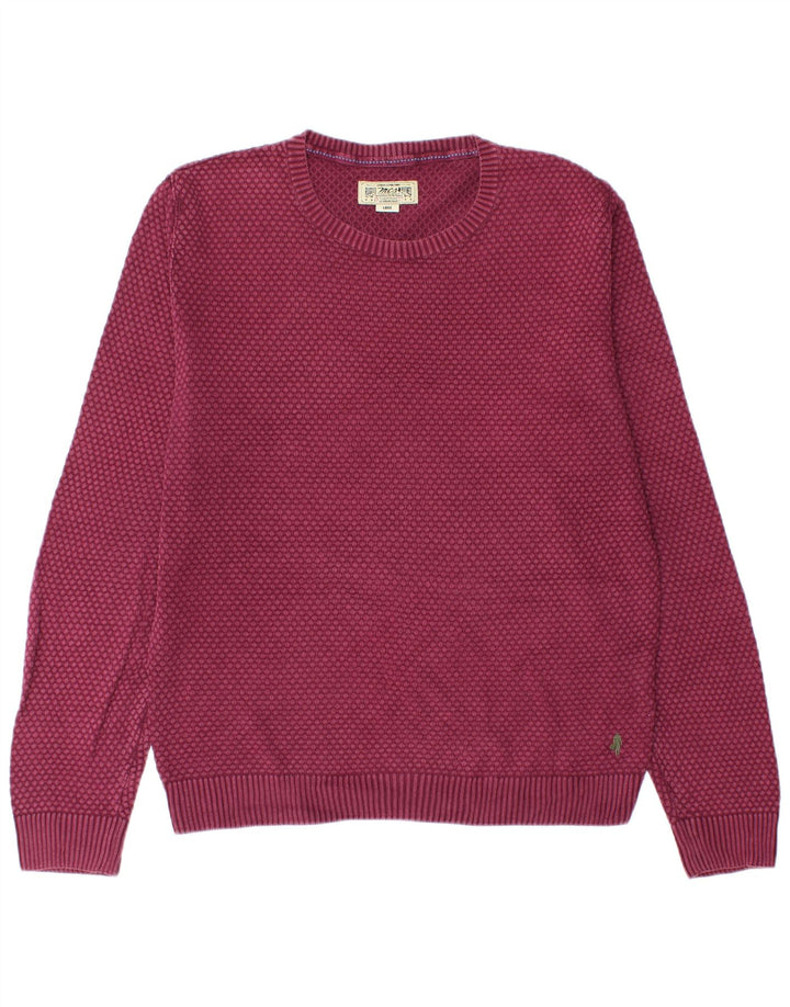 Suéter masculino Marlboro Classics com gola redonda grande Borgonha