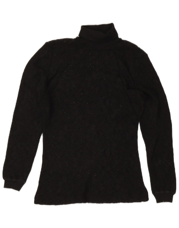 Top de malha feminino vintage manga comprida Reino Unido 8 pequeno vermelho