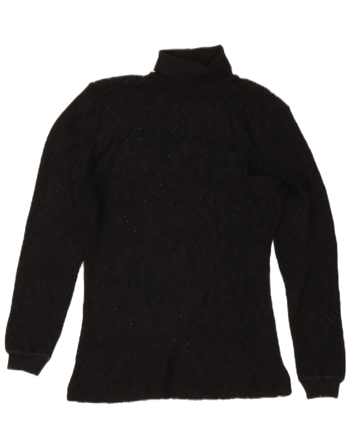 Top de malha feminino vintage manga comprida Reino Unido 8 pequeno vermelho
