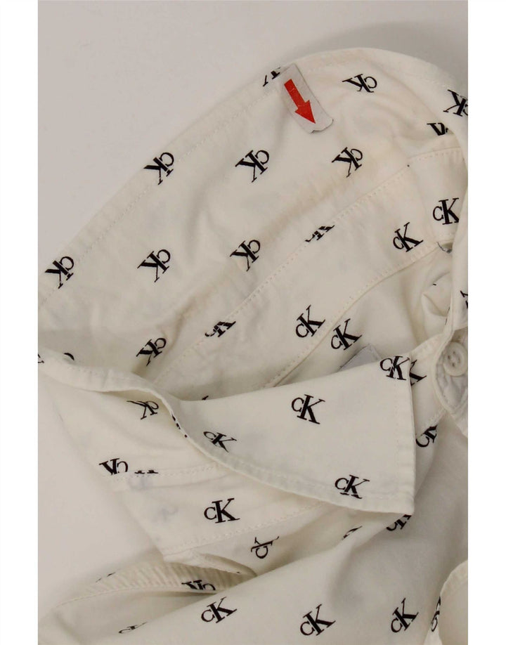 Camisa Calvin Klein Jeans Masculina Graphic Slim Fit Médio Algodão Branco
