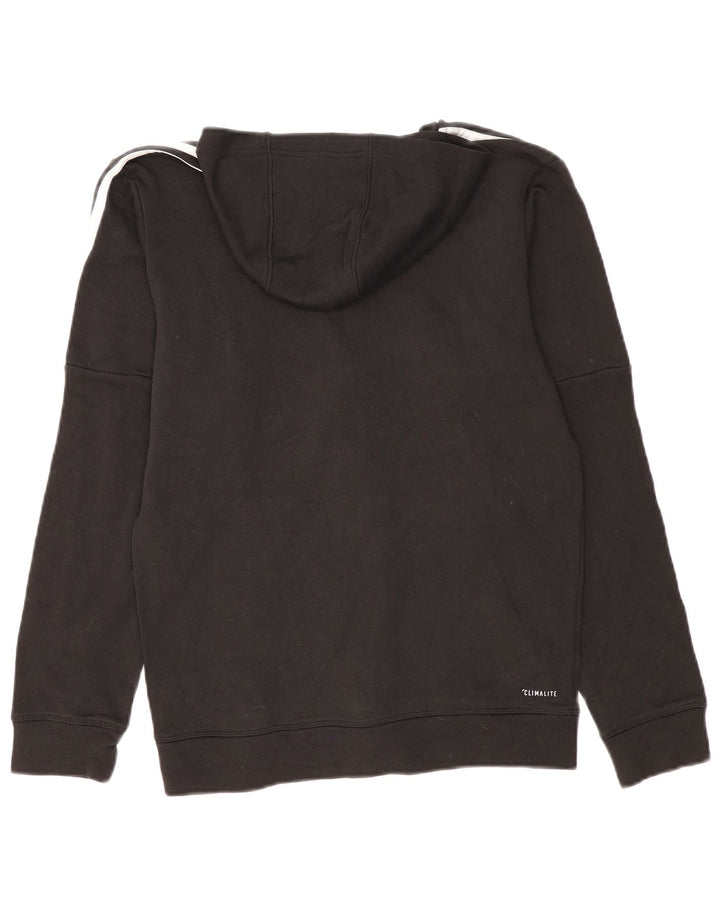 Suéter masculino Adidas Climalite Zip com capuz médio preto poliéster