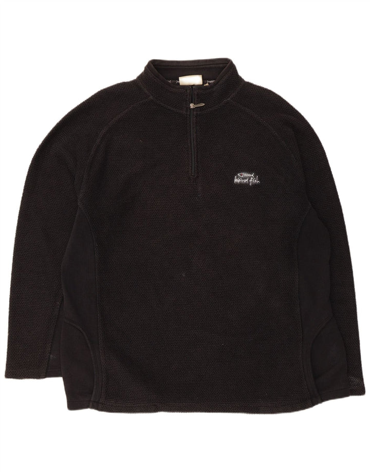 Moletom masculino Weird Fish com zíper e gola em algodão preto XL