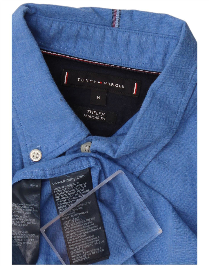 Camisa masculina TOMMY HILFIGER regular fit algodão azul médio