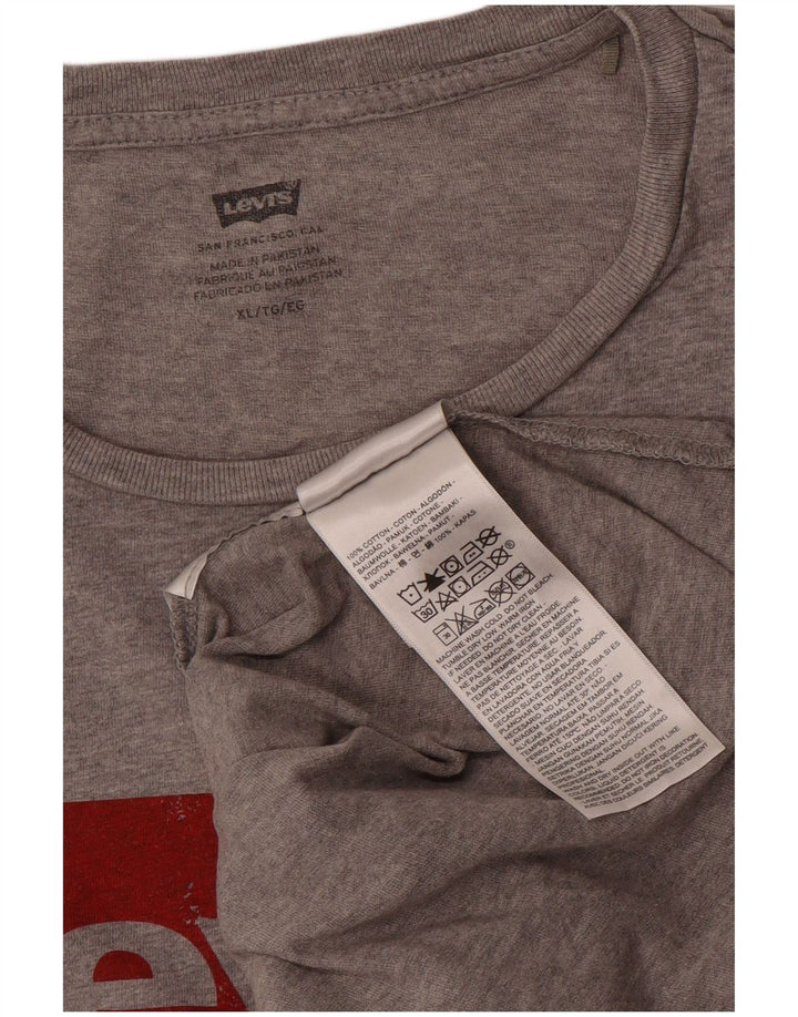 Camiseta gráfica masculina Levi's Top XL algodão cinza