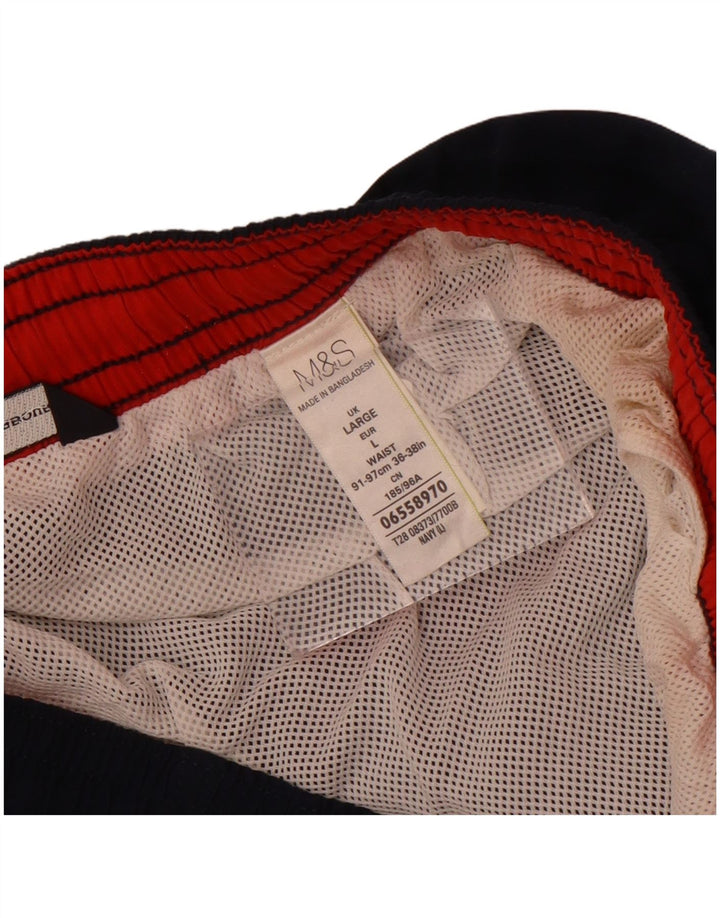 Shorts de natação masculino Marks & Spencer grande poliéster azul marinho