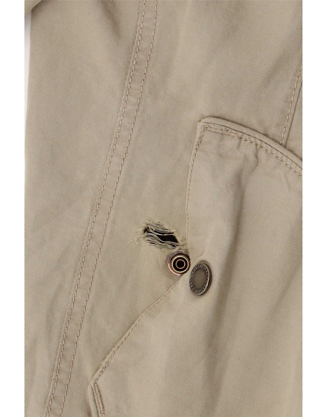 Jaqueta bomber masculina Armani Jeans com capuz UE 50 algodão bege médio