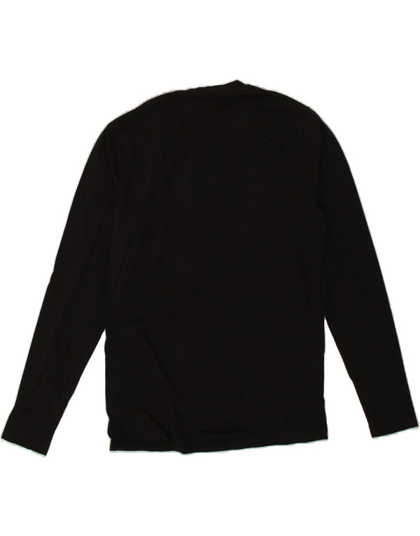 FARAH Top masculino de manga comprida de algodão preto médio