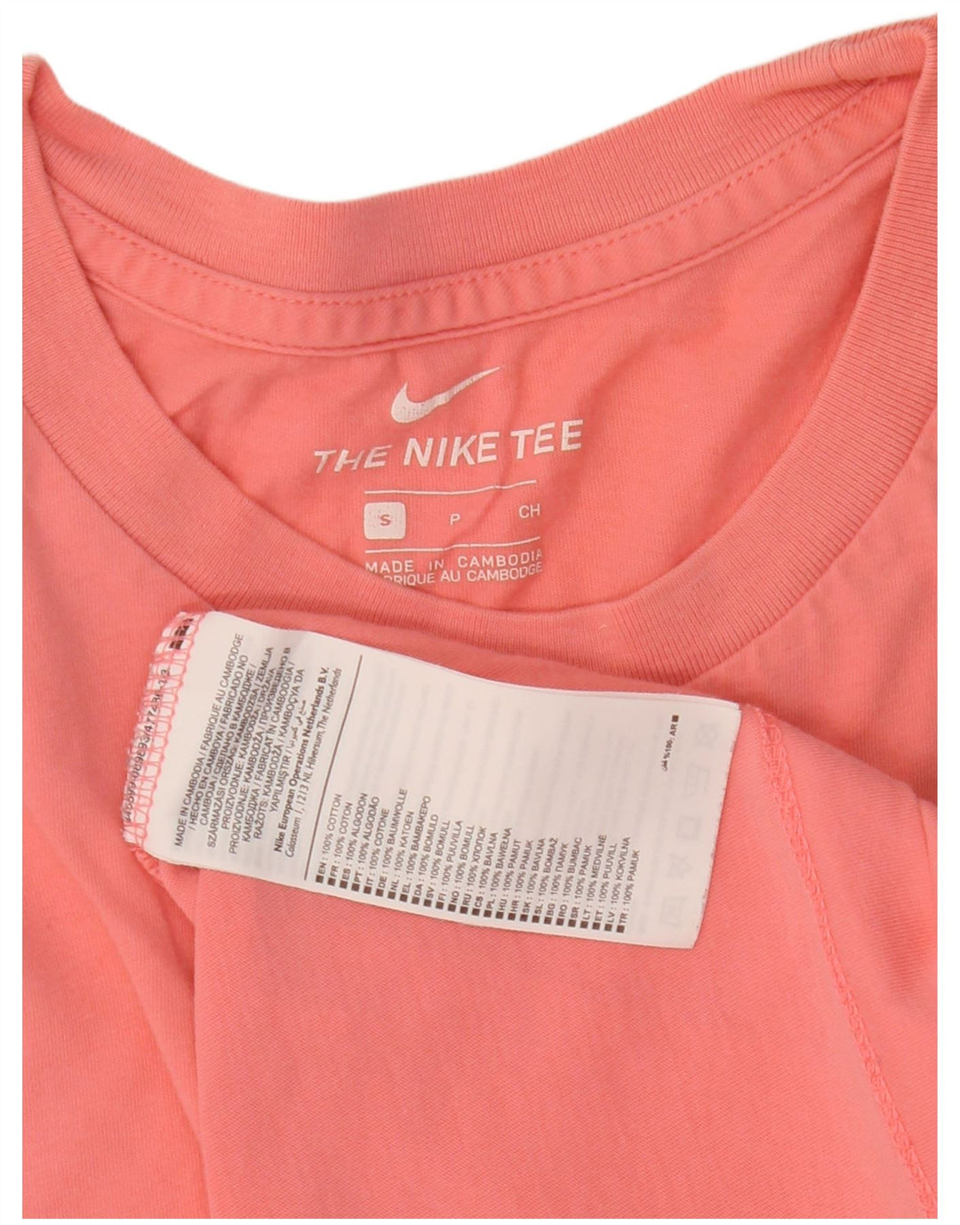 Camiseta gráfica masculina NIKE Top pequeno algodão rosa