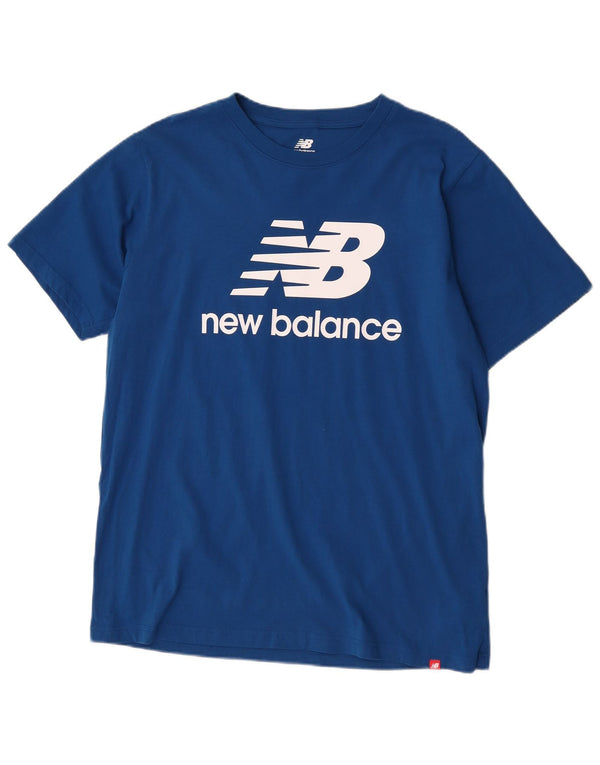 Camiseta gráfica masculina New Balance Top XL algodão azul