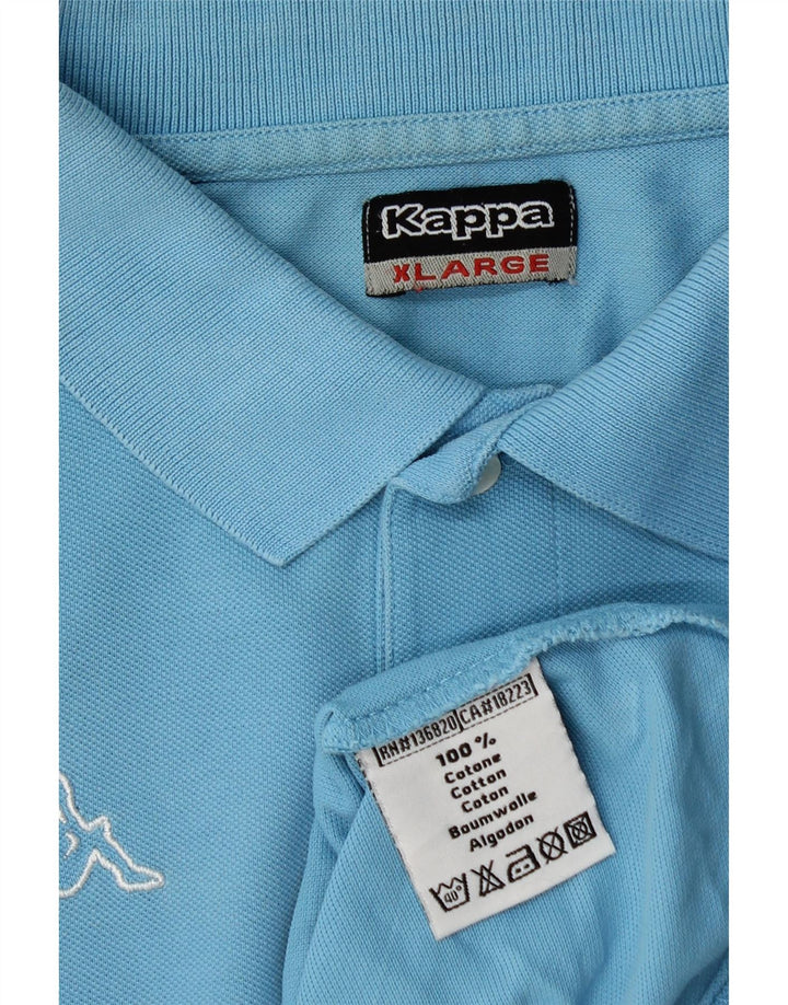 Camisa pólo gráfica masculina Kappa XL azul algodão