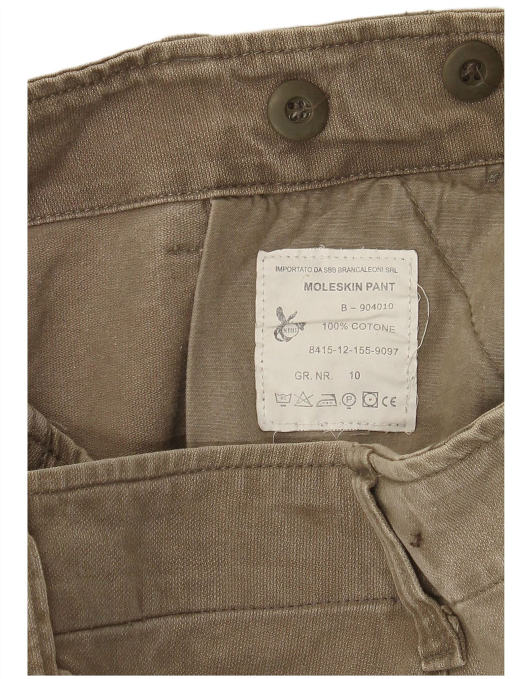 Shorts cargo masculino vintage W36 grande algodão cáqui