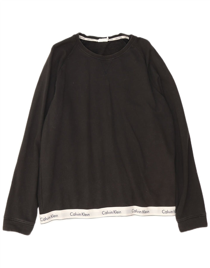 Calvin Klein moletom gráfico masculino Jumper XL preto colorblock algodão