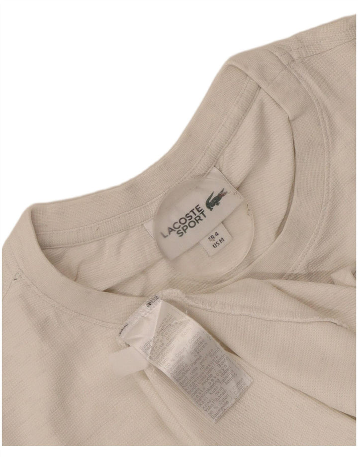 Camiseta masculina Lacoste tamanho superior 4 médio algodão branco