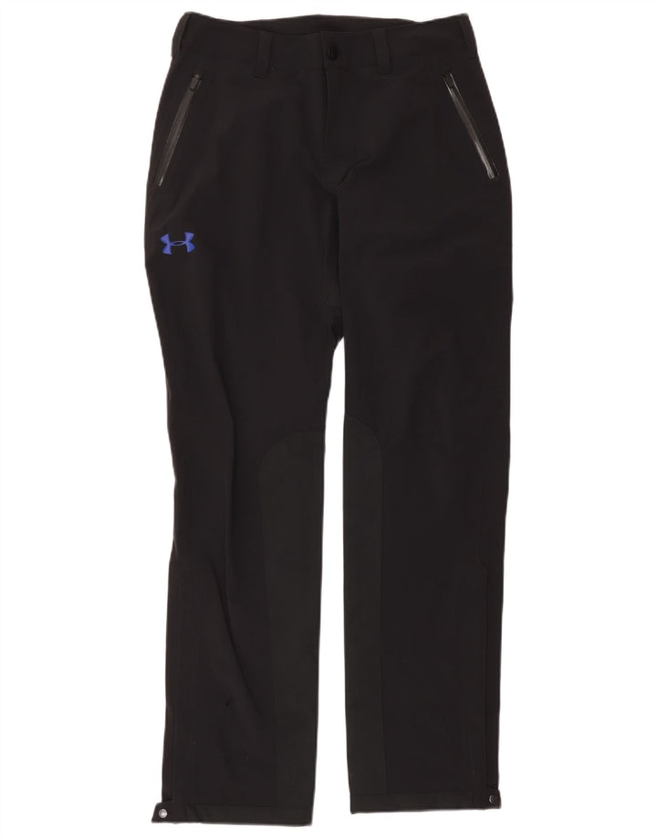 Under Armour Calça feminina reta casual US 6 médio W32 L30 preta