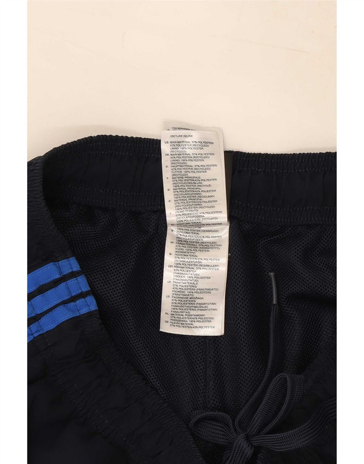 Shorts esportivos masculinos Adidas grandes poliéster azul marinho