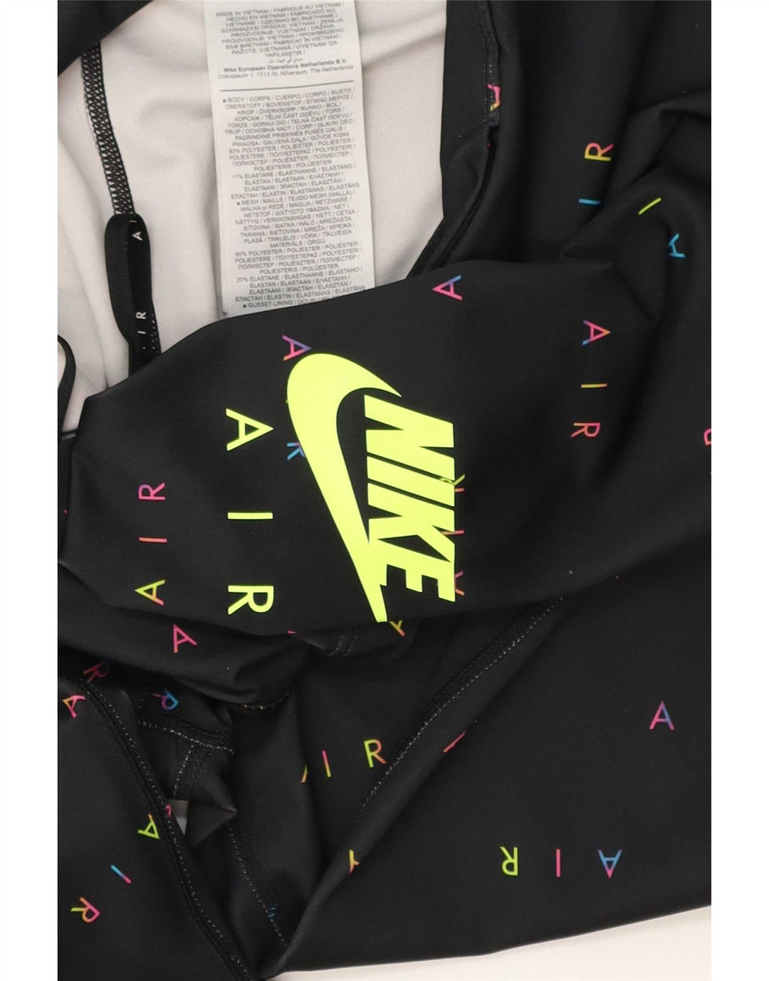Leggings Nike Femininas Graphic UK 12 Médio Preto Poliéster