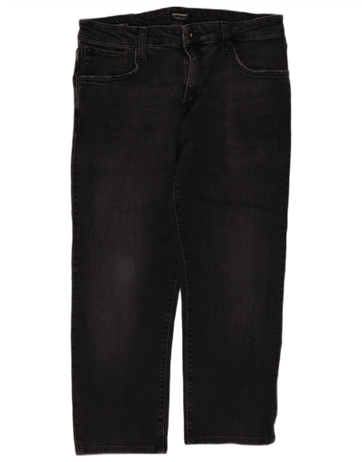 Jeans recortados masculinos Superdry W34 L24 algodão preto