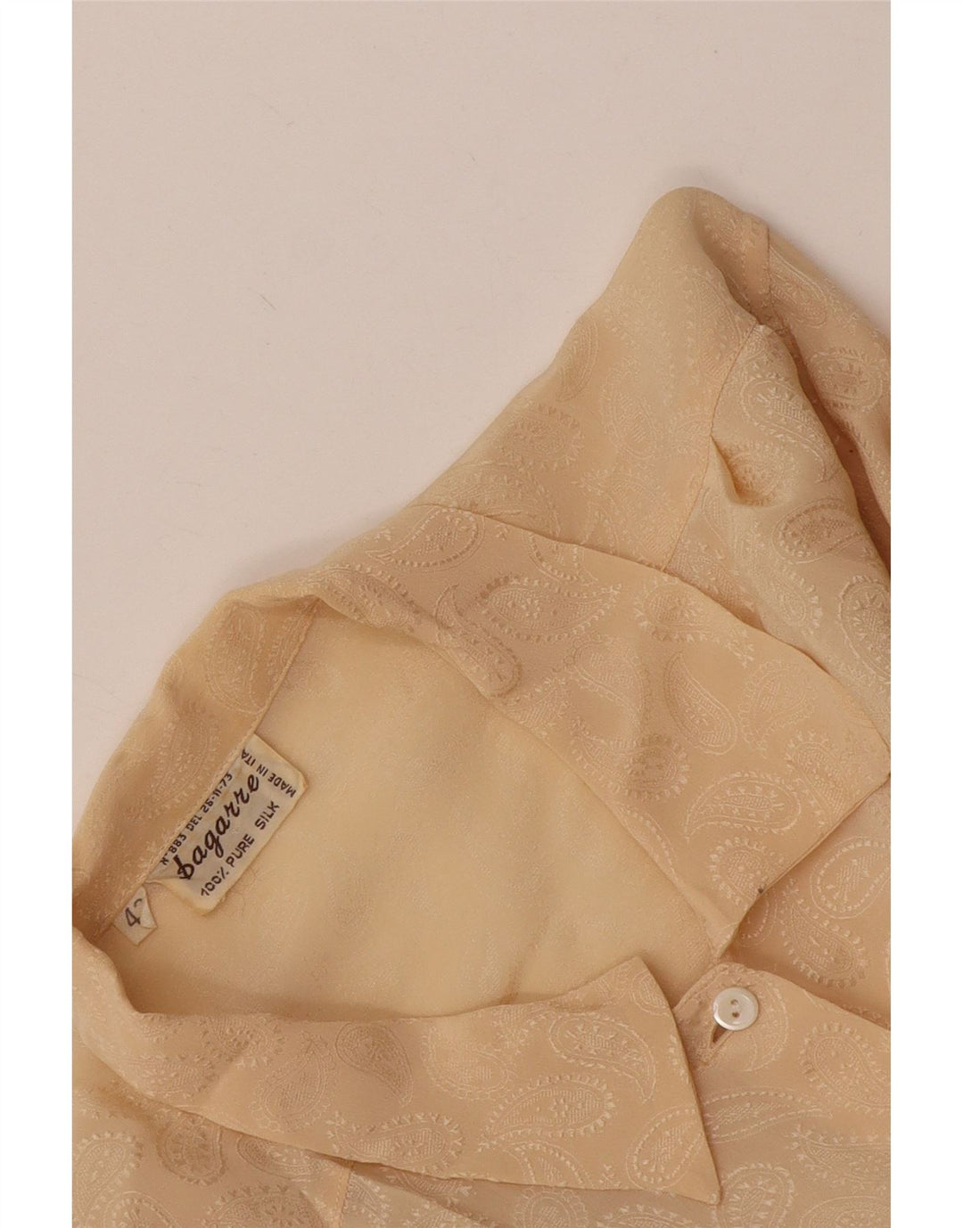 Blusa feminina vintage IT 42 seda bege médio