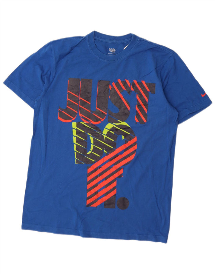 Camiseta Nike masculina gráfica Top médio algodão azul