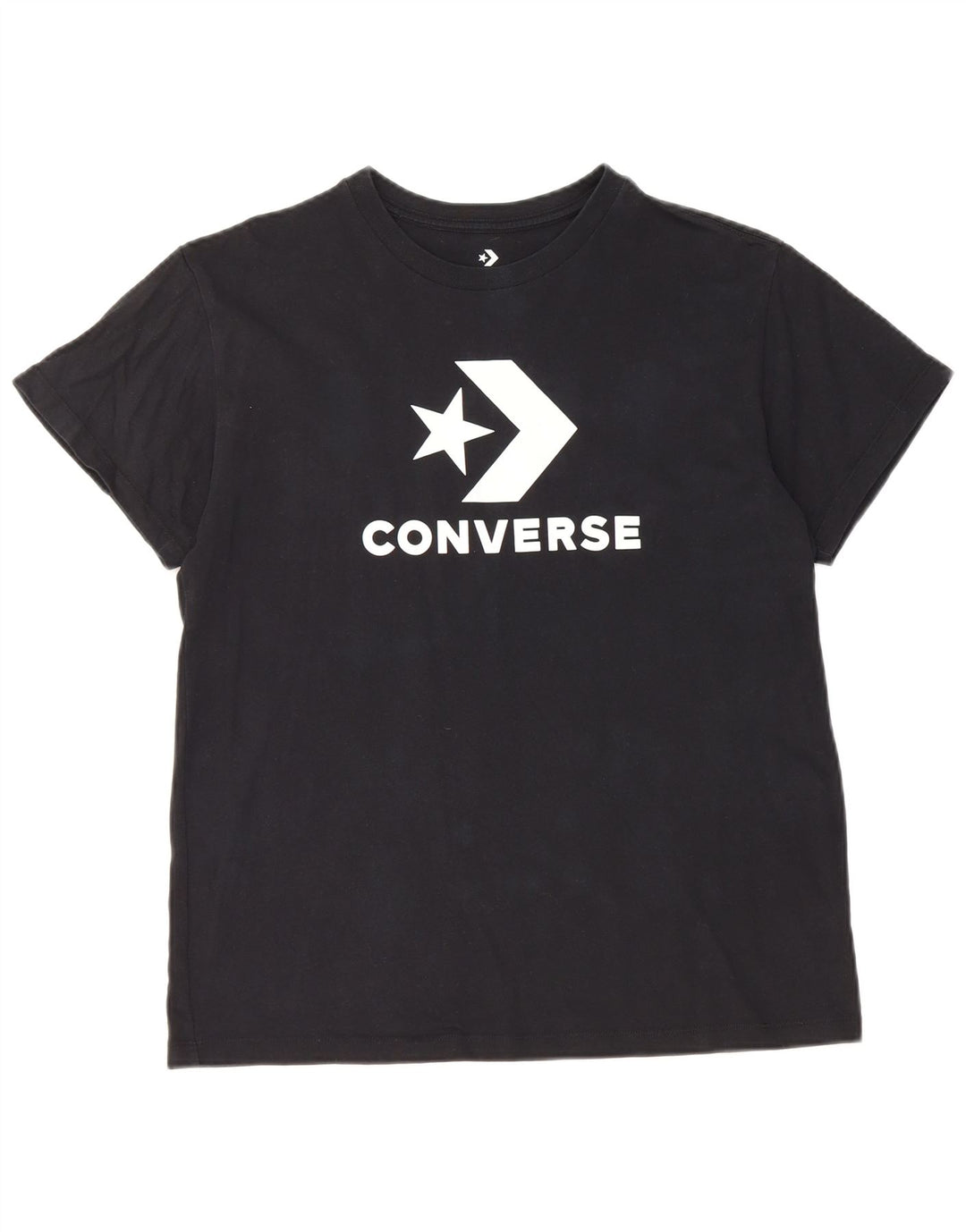 Camiseta feminina CONVERSE com estampa gráfica UK 14 algodão preto médio