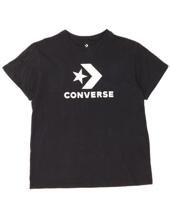 Camiseta feminina CONVERSE com estampa gráfica UK 14 algodão preto médio