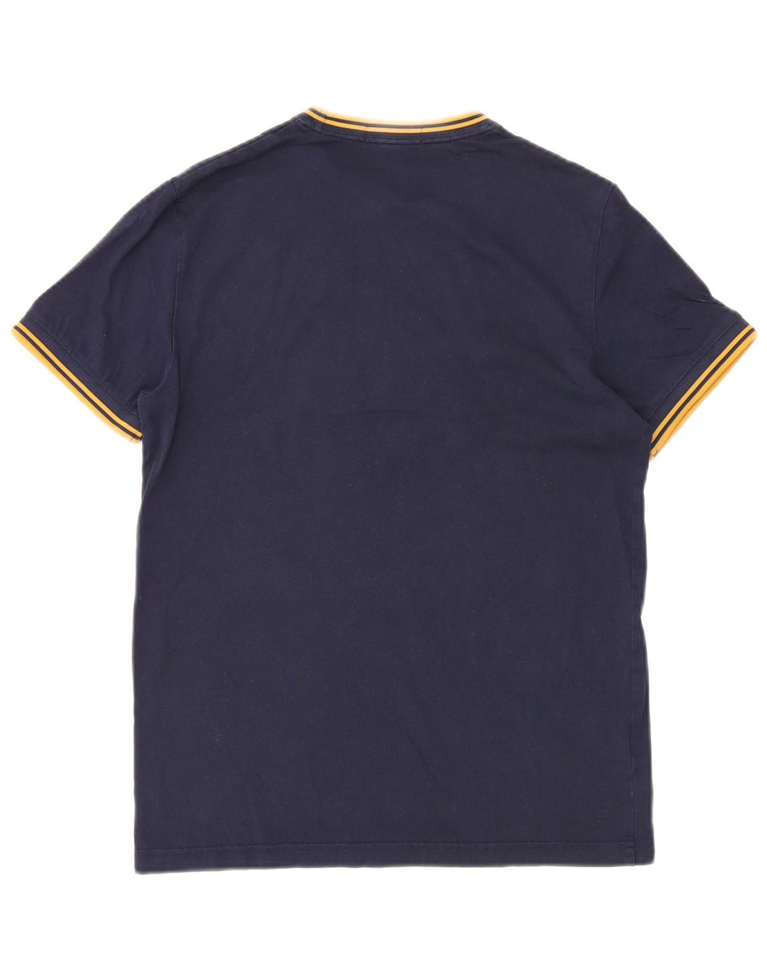 Camiseta masculina Fred Perry top pequeno algodão azul marinho