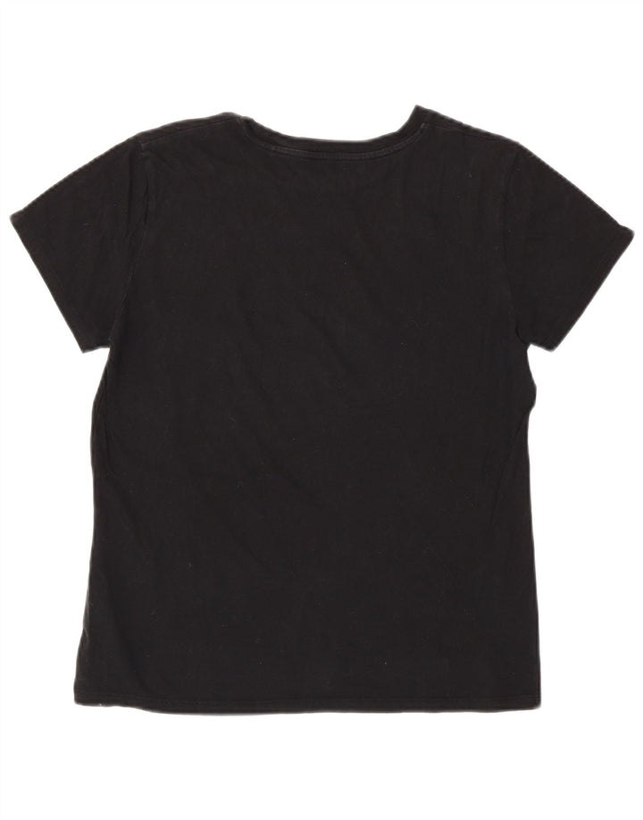 Camiseta feminina gráfica LEVI'S UK 14 algodão preto médio