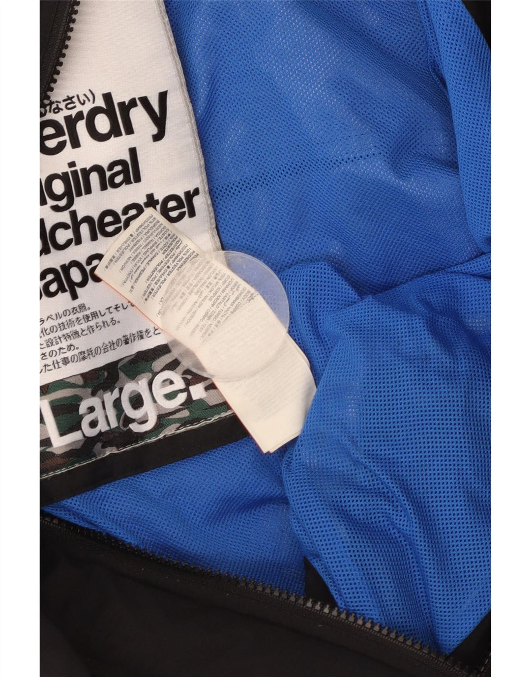 Jaqueta de chuva feminina Superdry The Windcheater Graphic UK 16 grande preta