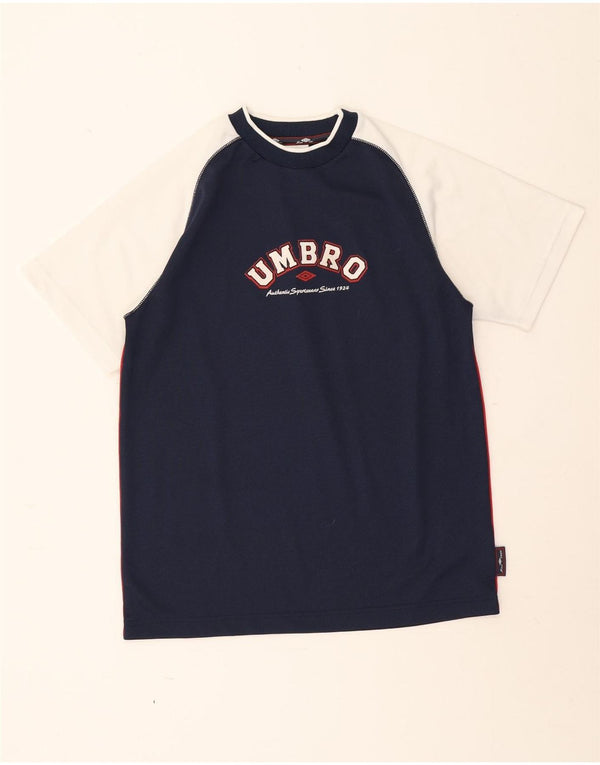 Camiseta gráfica Umbro Meninos Top 12-13 Anos XL Azul Marinho Colorblock