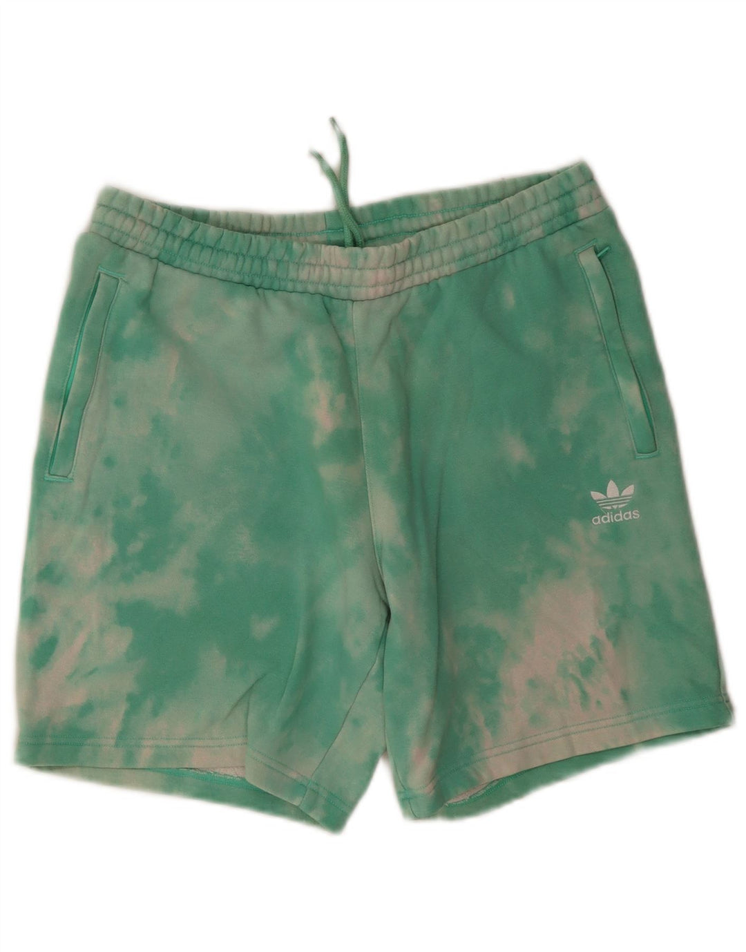 Adidas Mens Sport Shorts Médio Verde Tie Dye Algodão