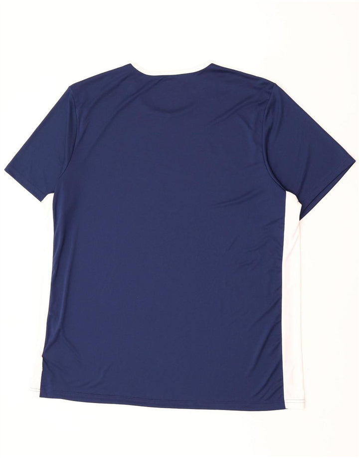 Adidas Mens Climalite Camiseta Top 2XL Azul Marinho Colourblock Poliéster