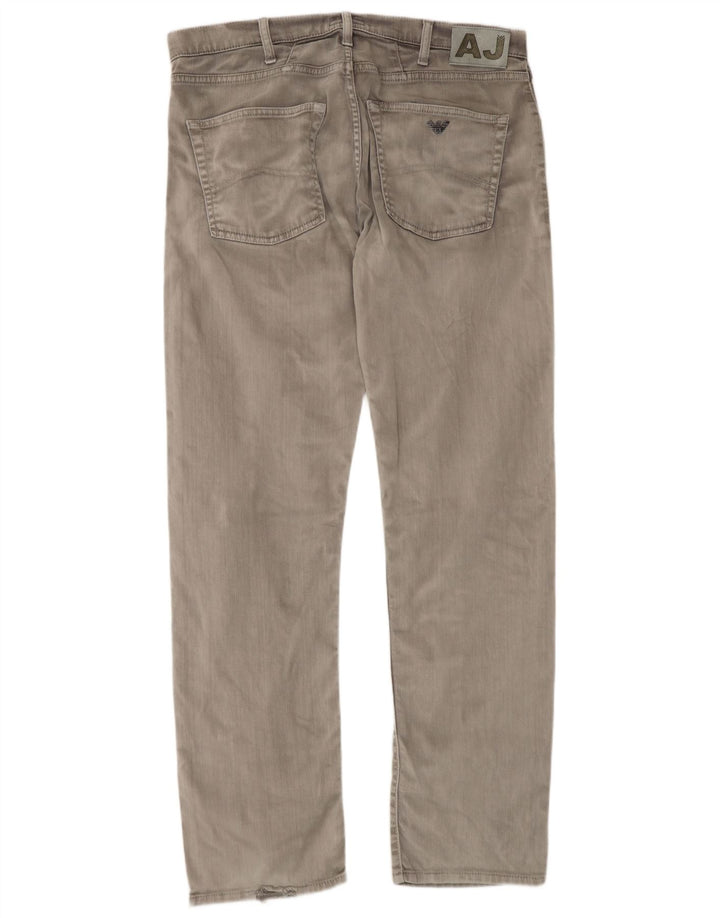 Calça jeans reta masculina Armani W36 L35 algodão cinza