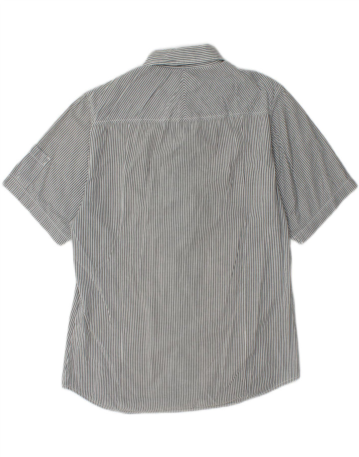 CALVIN KLEIN JEANS Camisa masculina de manga curta grande listrada cinza