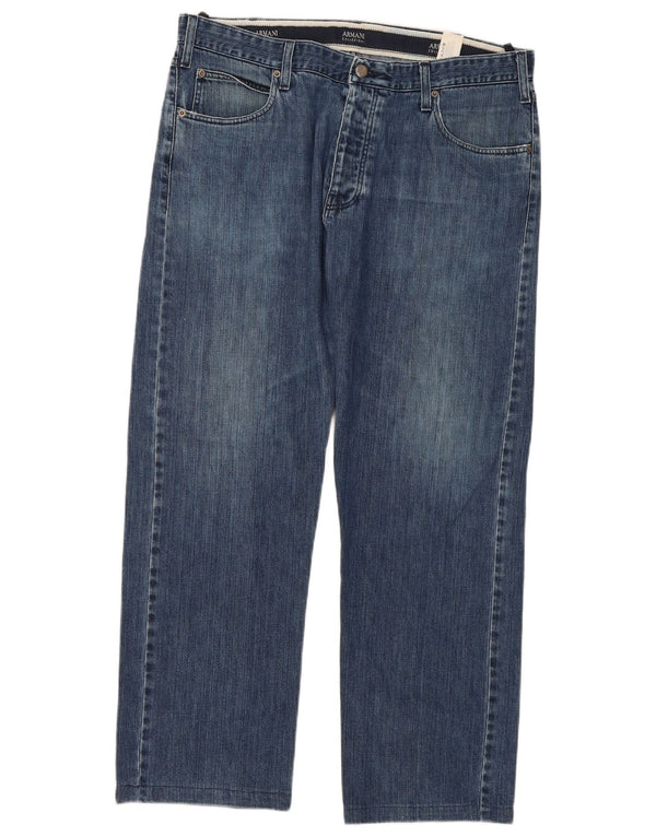Calça jeans reta masculina Armani W38 L31 algodão azul