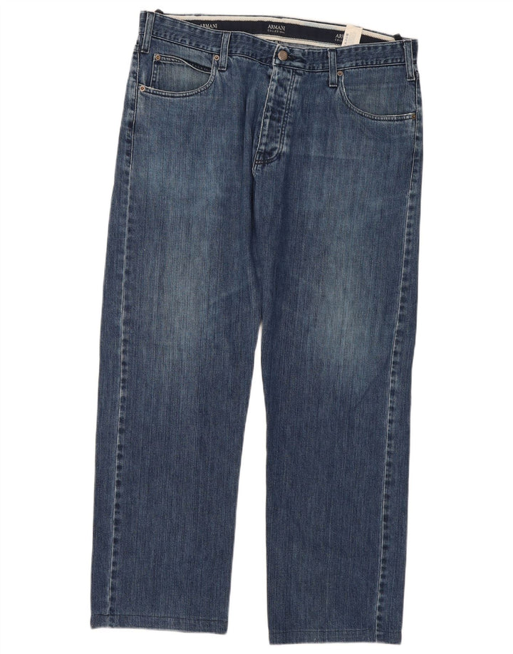 Calça jeans reta masculina Armani W38 L31 algodão azul