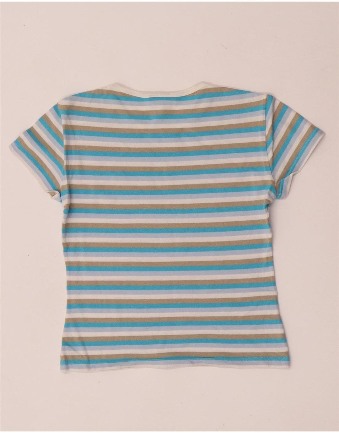 Lacoste camiseta feminina crop top tamanho 38 médio algodão listrado multicolorido