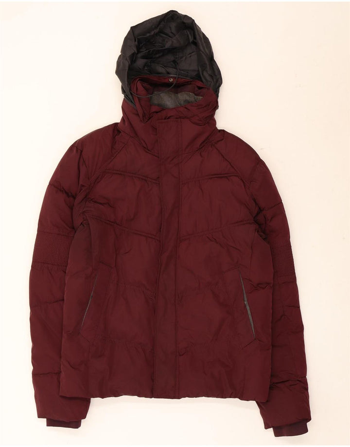 Jaqueta acolchoada masculina Zara UK 38 poliéster marrom médio
